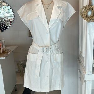 Off white Stylish Collard Dress or can be used as a Shirt